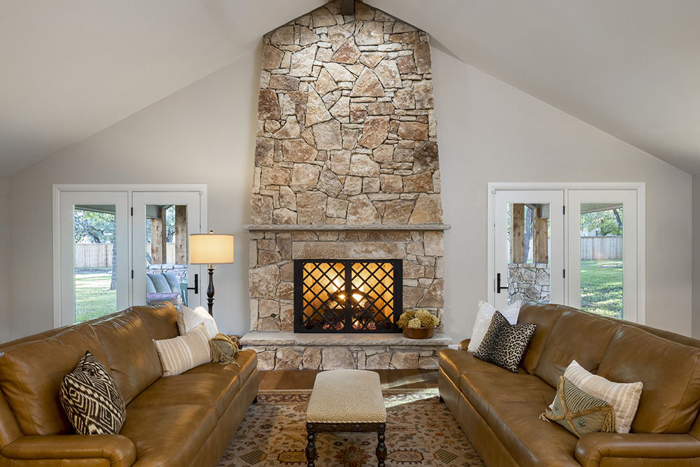 Fireplace in Custom home built by S.B. Thompson Construction