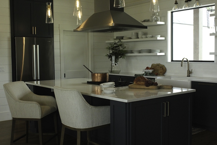 Black and white Custom Kitchen in Texas, Modern Farmhouse Design, built by S.B. Thompson Construction