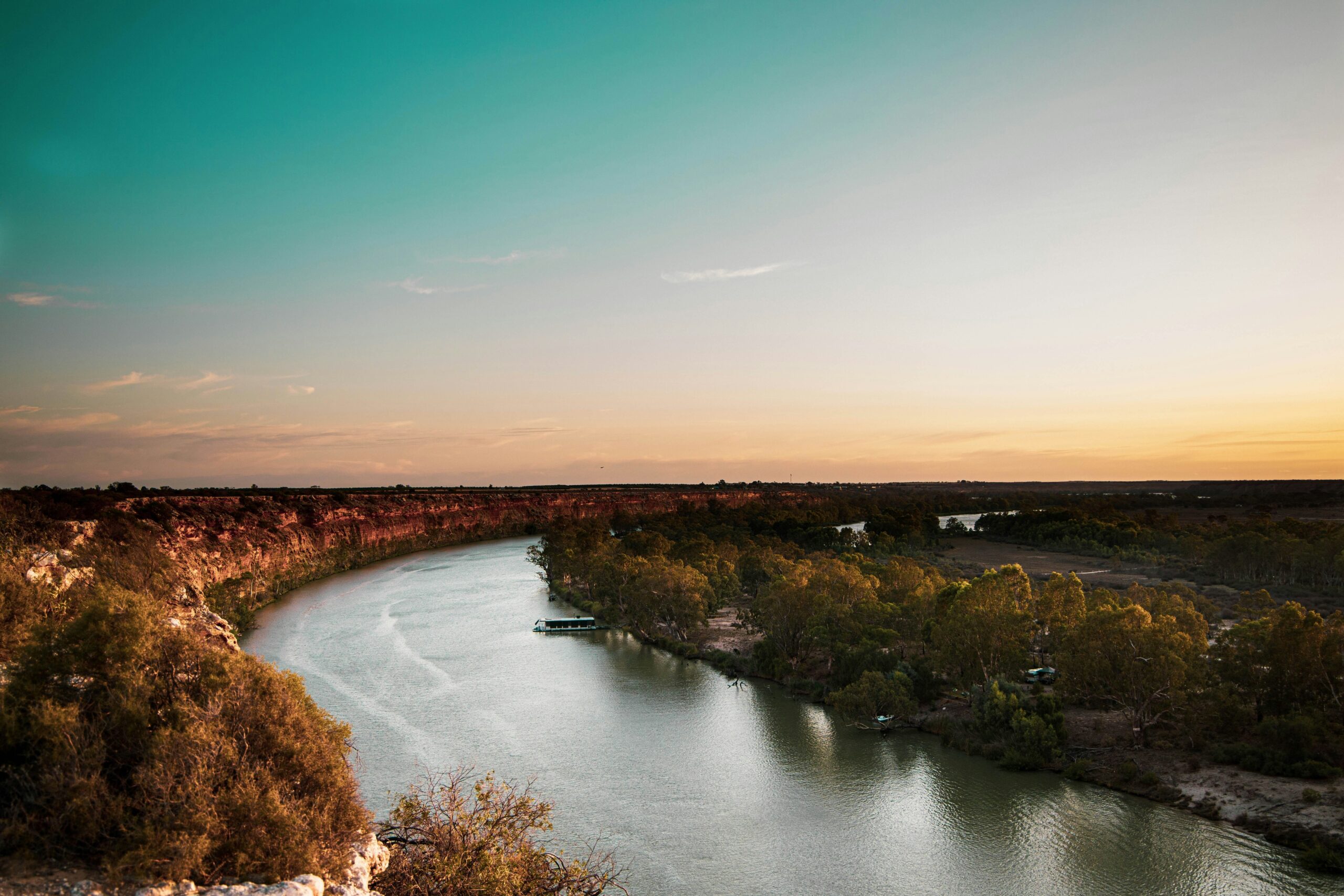 Guadalupe River in Central Texas before sunset
